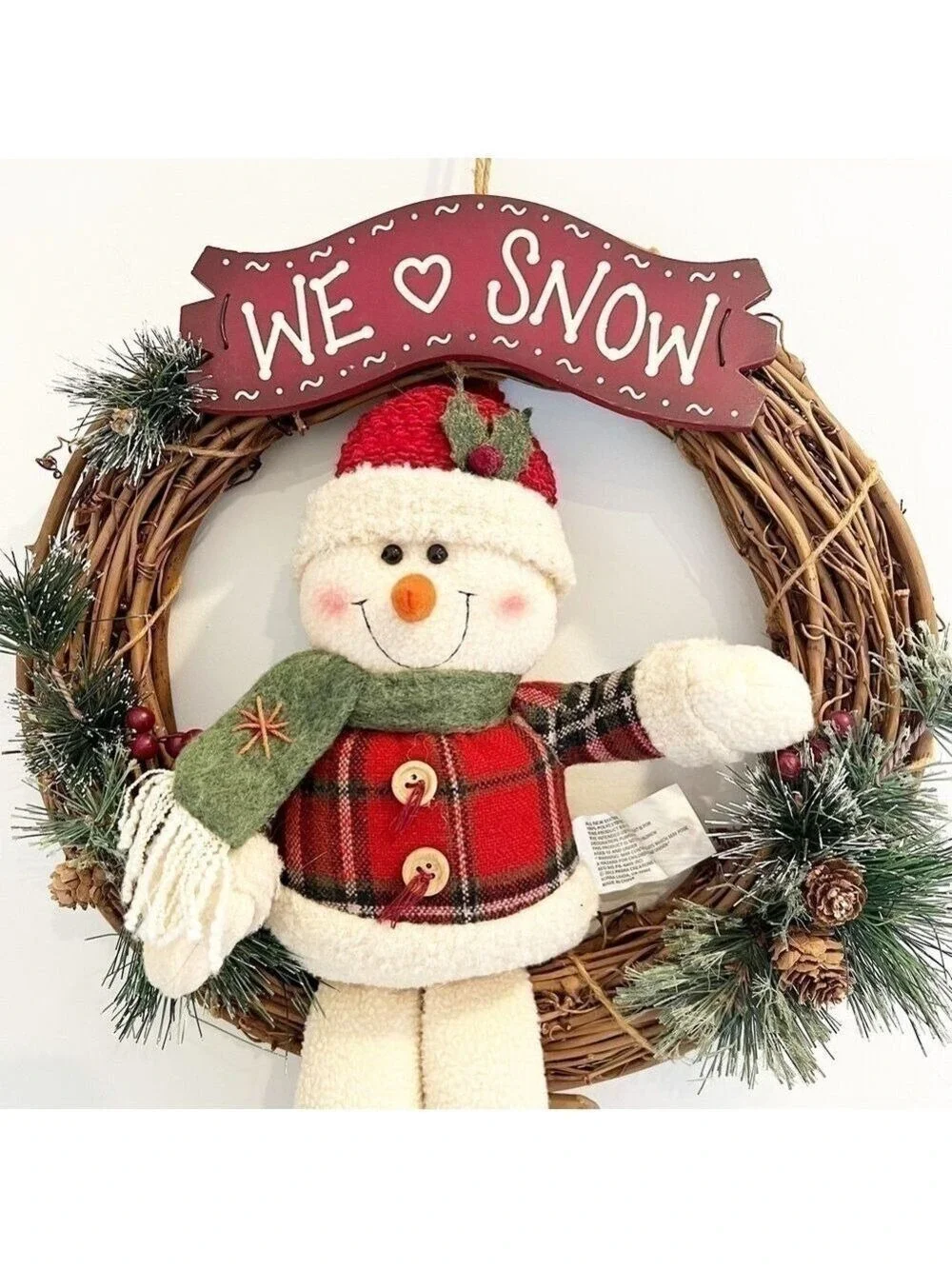 Christmas Wreath Snowman “We Love Snow”